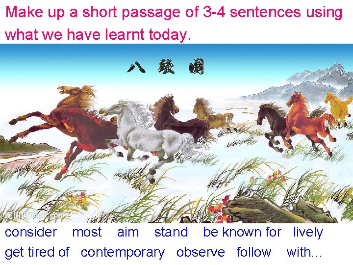 Make up a short passage of 3 -4 sentences using what we have learnt