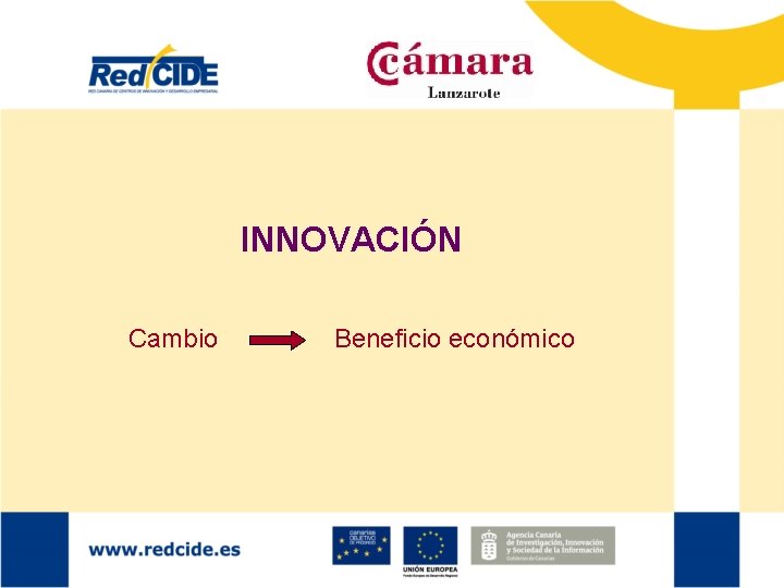 INNOVACIÓN Cambio Beneficio económico 