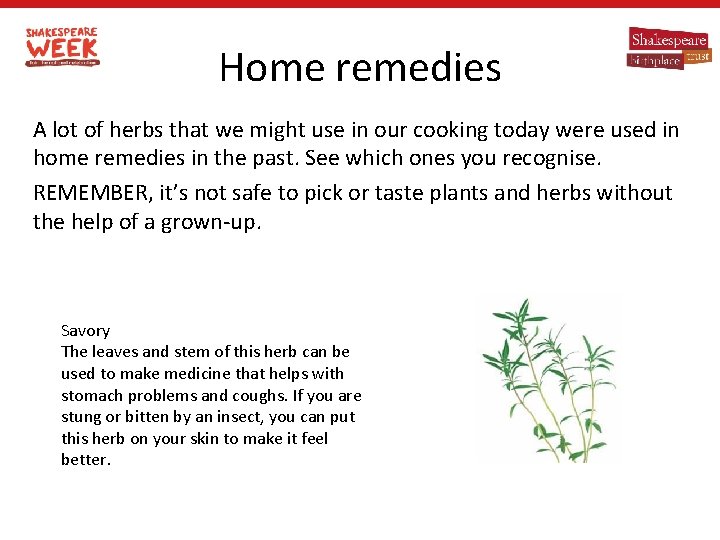 Home remedies A lot of herbs that we might use in our cooking today