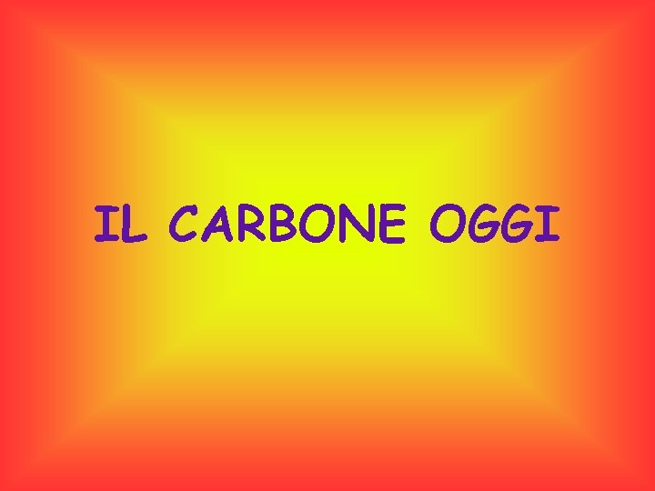 IL CARBONE OGGI 