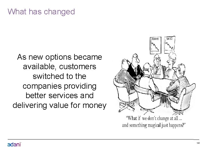 What has changed As new options became available, customers switched to the companies providing