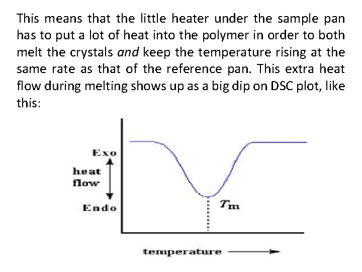 This means that the little heater under the sample pan has to put a