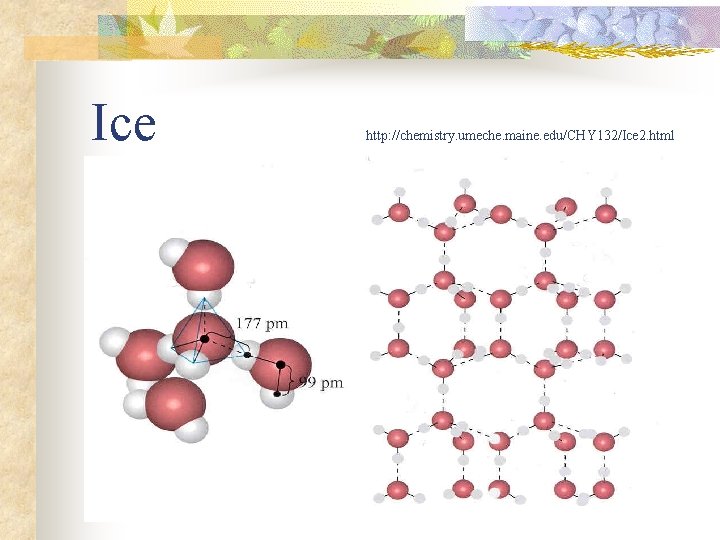 Ice http: //chemistry. umeche. maine. edu/CHY 132/Ice 2. html 
