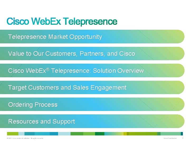 Telepresence Market Opportunity Value to Our Customers, Partners, and Cisco Web. Ex® Telepresence: Solution