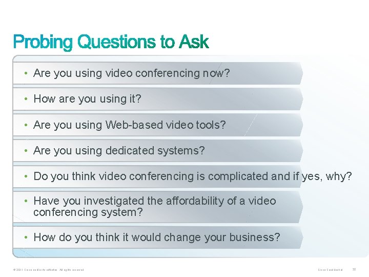  • Are you using video conferencing now? • How are you using it?