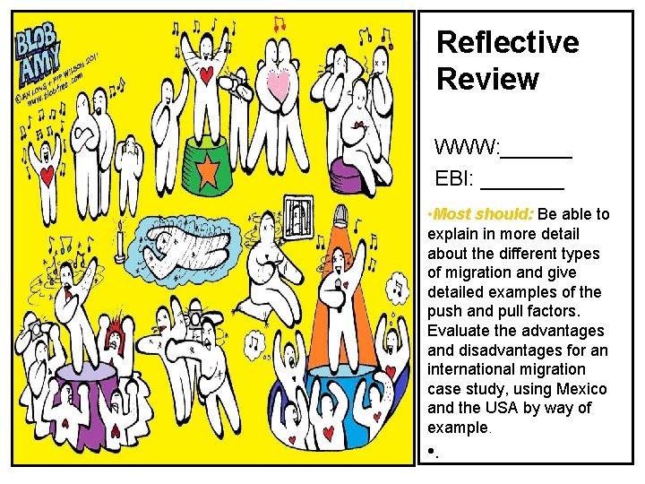 Reflective Review WWW: ______ EBI: _______ • Most should: Be able to explain in