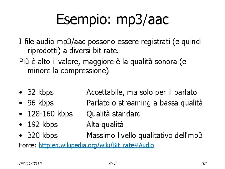 Esempio: mp 3/aac I file audio mp 3/aac possono essere registrati (e quindi riprodotti)