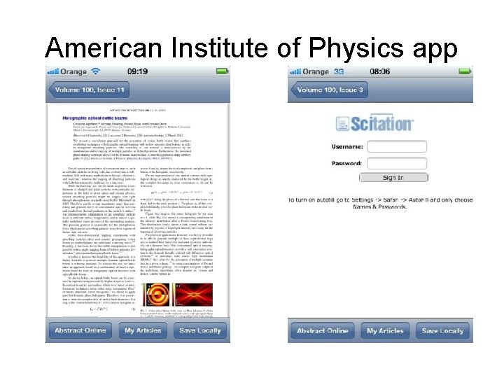 American Institute of Physics app 