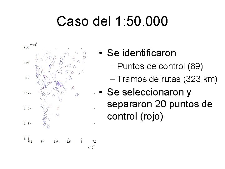 Caso del 1: 50. 000 • Se identificaron – Puntos de control (89) –