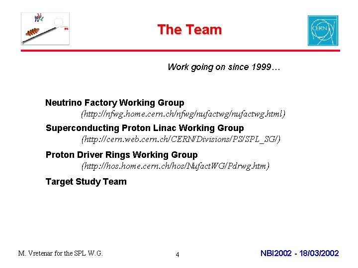 The Team Work going on since 1999… Neutrino Factory Working Group (http: //nfwg. home.