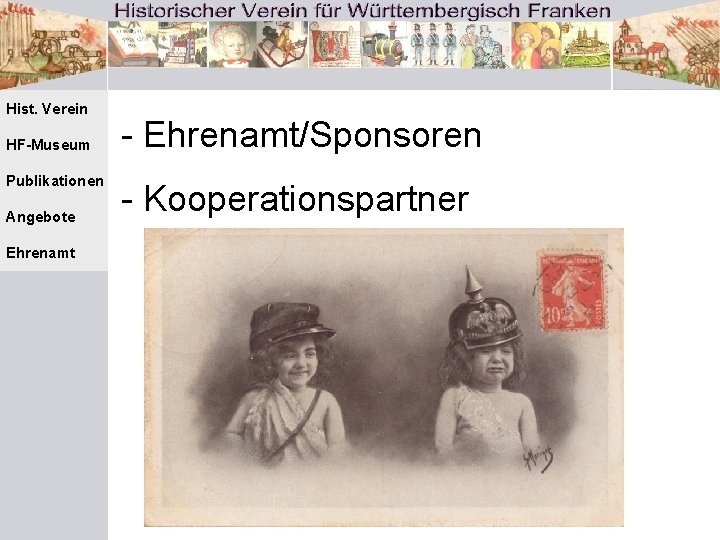 Hist. Verein HF-Museum Publikationen Angebote Ehrenamt - Ehrenamt/Sponsoren - Kooperationspartner 