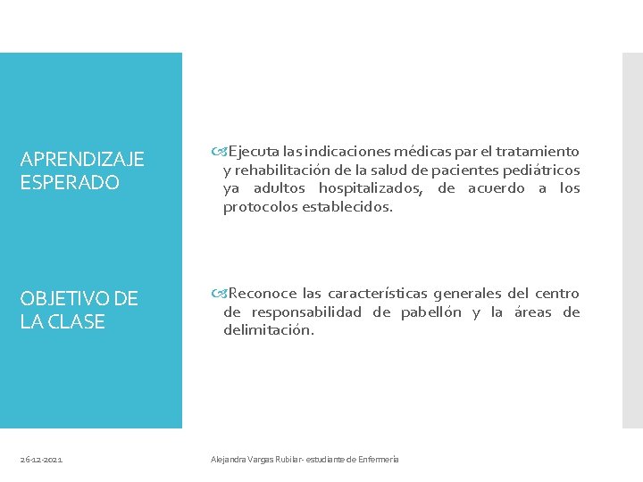 APRENDIZAJE ESPERADO Ejecuta las indicaciones médicas par el tratamiento y rehabilitación de la salud