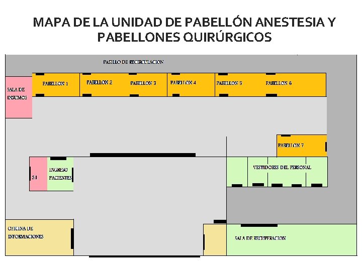 MAPA DE LA UNIDAD DE PABELLÓN ANESTESIA Y PABELLONES QUIRÚRGICOS 