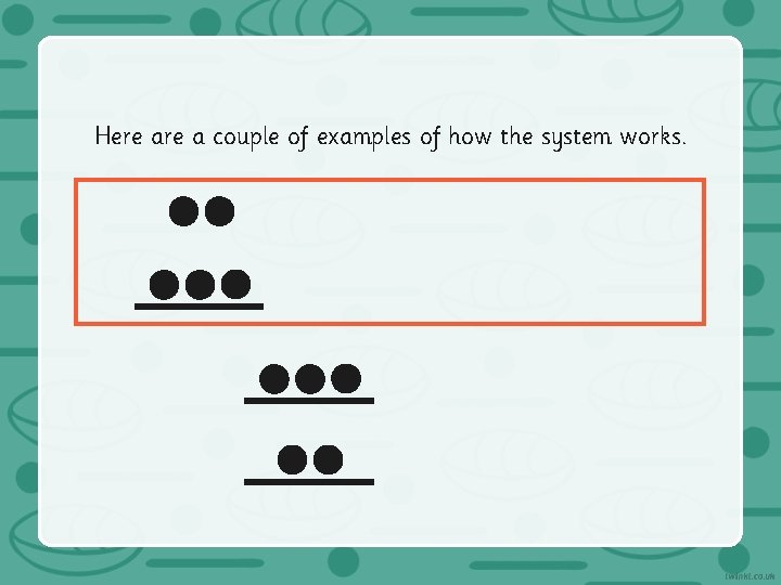 Here a couple of examples of how the system works. 