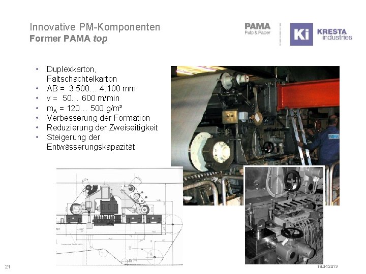 Innovative PM-Komponenten Former PAMA top • • 21 Duplexkarton, Faltschachtelkarton AB = 3. 500…