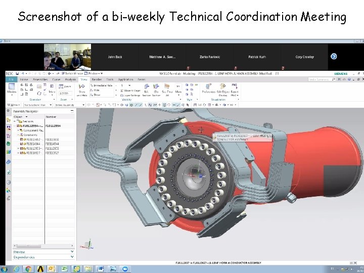 Screenshot of a bi-weekly Technical Coordination Meeting 