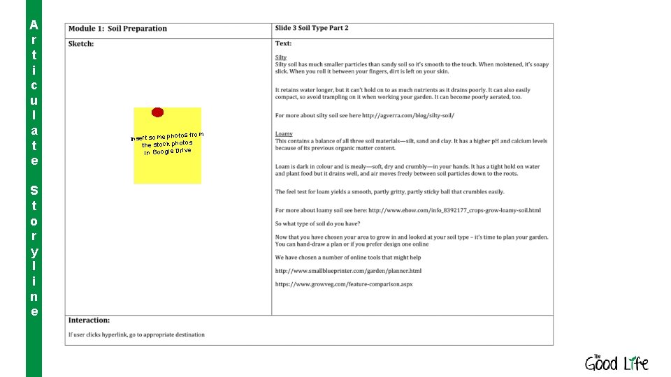 A r t i c u l a t e S t o r