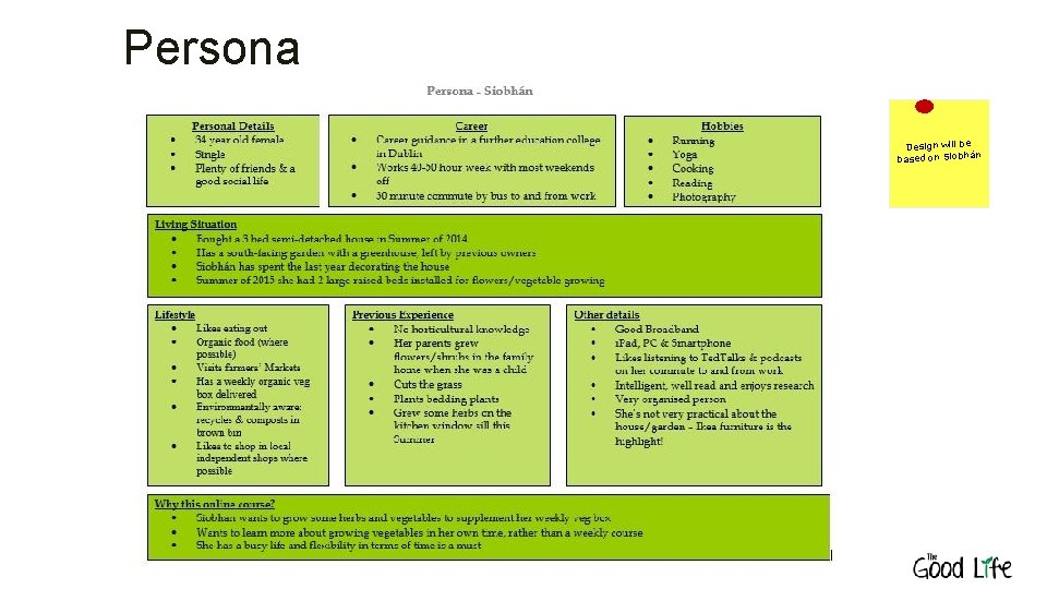 Persona Design will be n based on Siobhá 