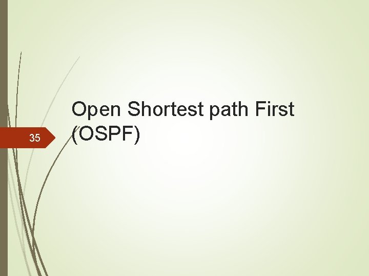 35 Open Shortest path First (OSPF) 