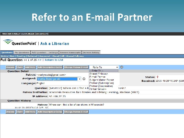 Refer to an E-mail Partner 