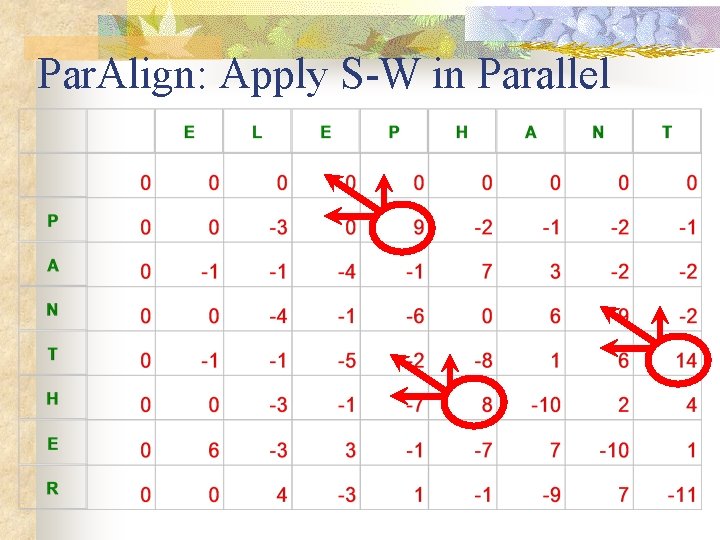 Par. Align: Apply S-W in Parallel Par. Align: Apply S-W in Parallel