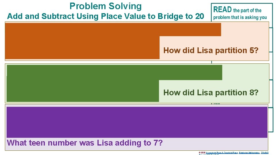 Problem Solving Add and Subtract Using Place Value to Bridge to 20 Lisa was