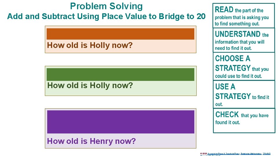Problem Solving Add and Subtract Using Place Value to Bridge to 20 5 years
