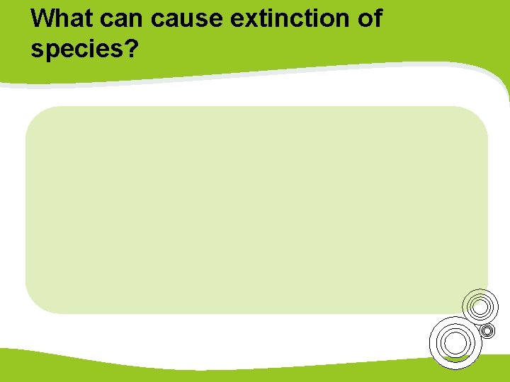 What can cause extinction of species? 