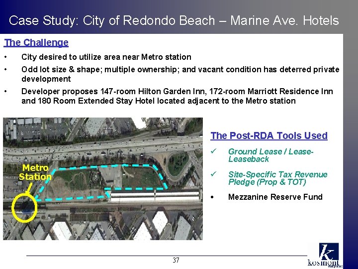Case Study: City of Redondo Beach – Marine Ave. Hotels The Challenge • City