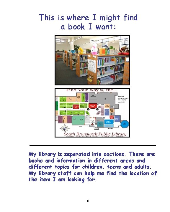 This is where I might find a book I want: My library is separated