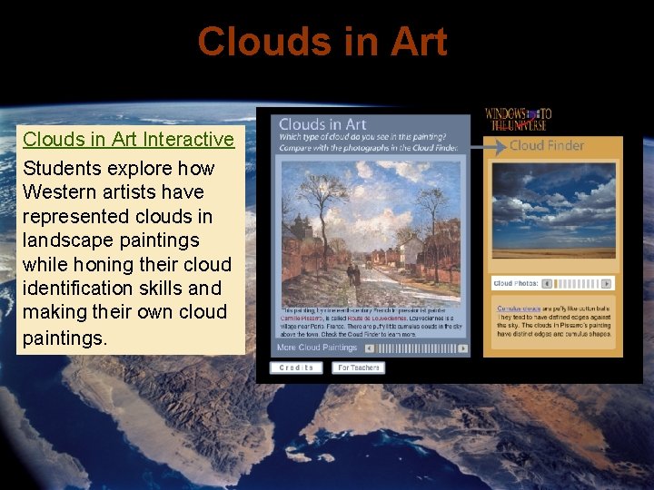 Clouds in Art Interactive Students explore how Western artists have represented clouds in landscape