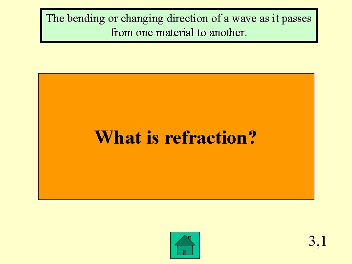 The bending or changing direction of a wave as it passes from one material