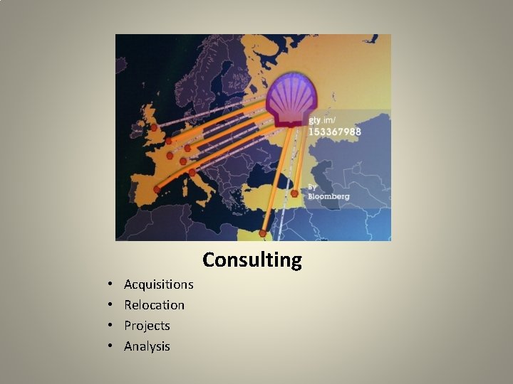 Consulting • • Acquisitions Relocation Projects Analysis 