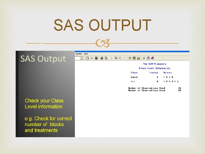 SAS OUTPUT SAS OUTPUT