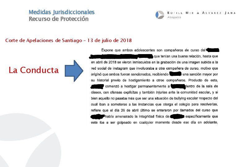 Medidas Jurisdiccionales Recurso de Protección Corte de Apelaciones de Santiago – 13 de julio