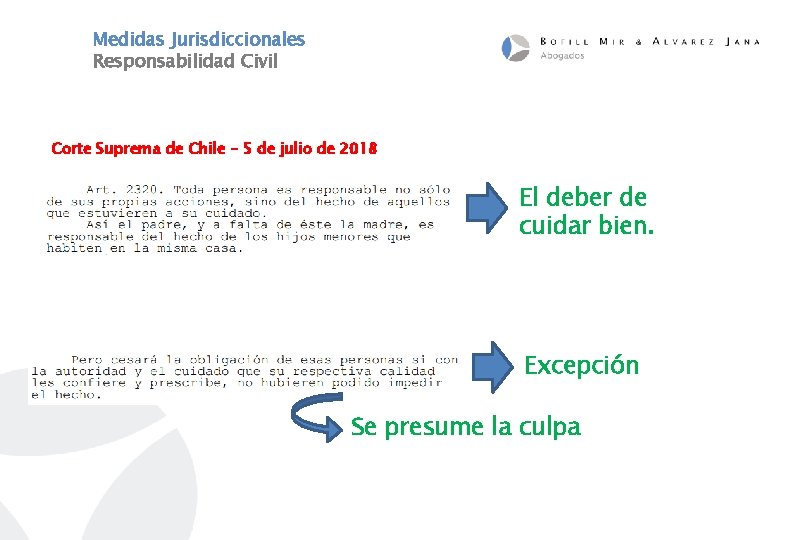 Medidas Jurisdiccionales Responsabilidad Civil Corte Suprema de Chile – 5 de julio de 2018