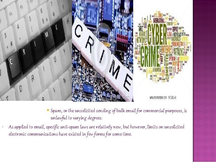  § Spam, or the unsolicited sending of bulk email for commercial purposes, is