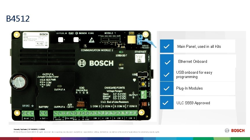 B 4512 Main Panel, used in all Kits Ethernet Onboard USB onboard for easy