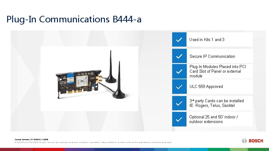 Plug-In Communications B 444 -a Used in Kits 1 and 3 Secure IP Communication