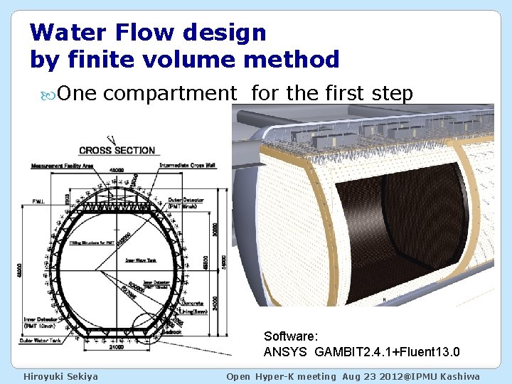 Water Flow design by finite volume method One compartment for the first step Software: