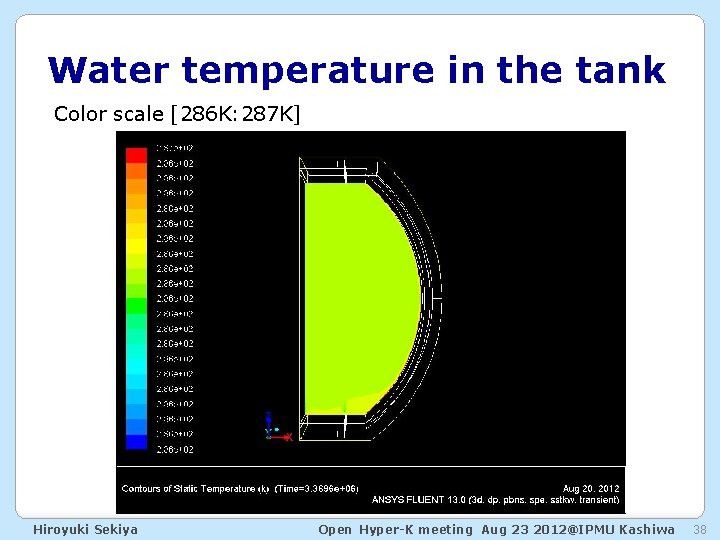 Water temperature in the tank Color scale [286 K: 287 K] Hiroyuki Sekiya Open