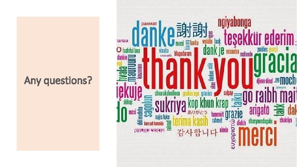 Any questions?  Any questions?