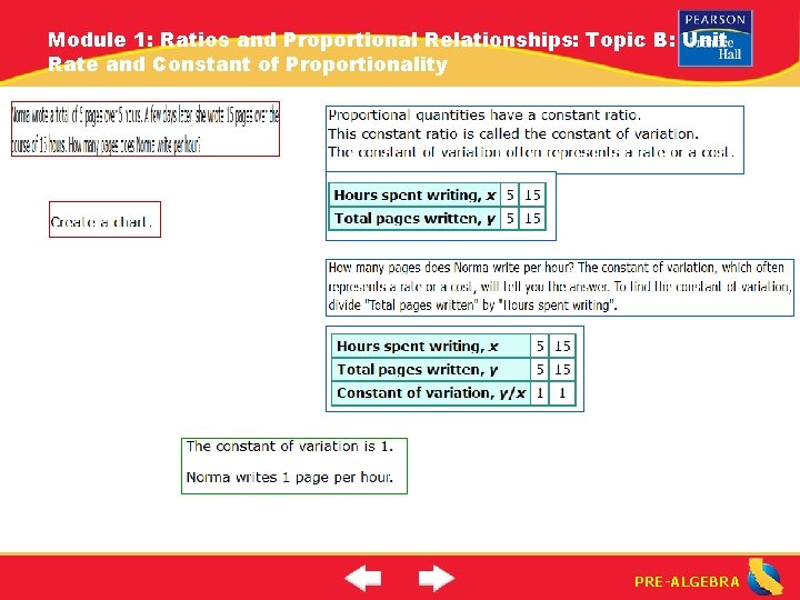 Module 1: Ratios and Proportional Relationships: Topic B: Unit Rate and Constant of Proportionality