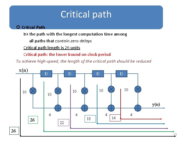 Critical path Critical Path the path with the longest computation time among all paths