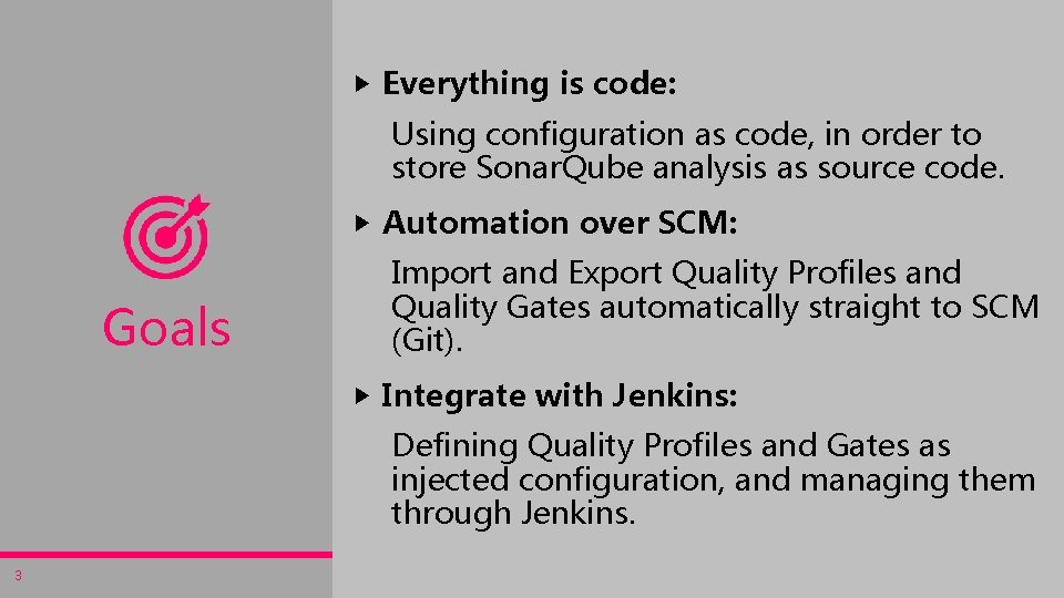 Everything is code: Using configuration as code, in order to store Sonar. Qube analysis