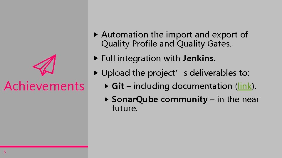 Automation the import and export of Quality Profile and Quality Gates. Full integration with