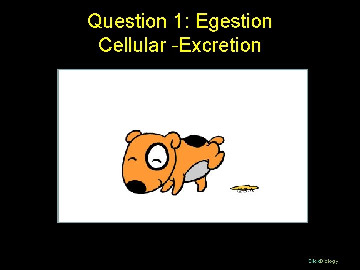 Question 1: Egestion Cellular -Excretion Click. Biology 