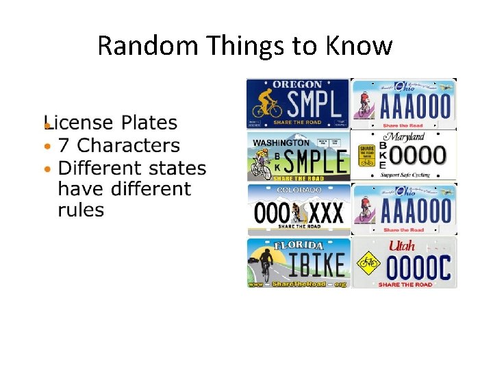 Random Things to Know 