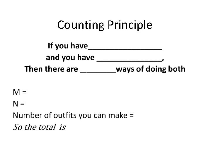 Counting Principle • 