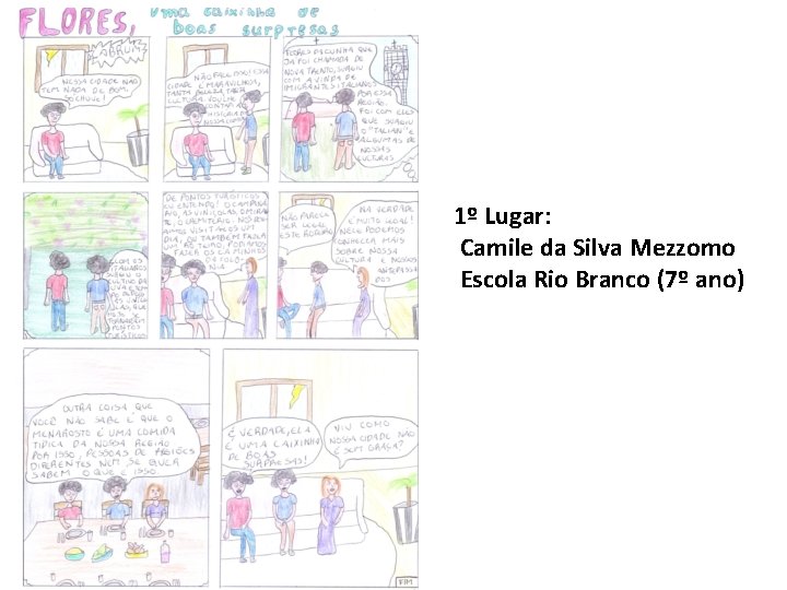 1º Lugar: Camile da Silva Mezzomo Escola Rio Branco (7º ano) 